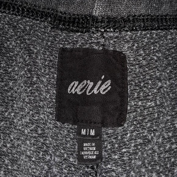 Aerie Dark Grey Sweat Shorts Size Medium Red Cherry Fruit Embroidered Patch - Picture 6 of 6